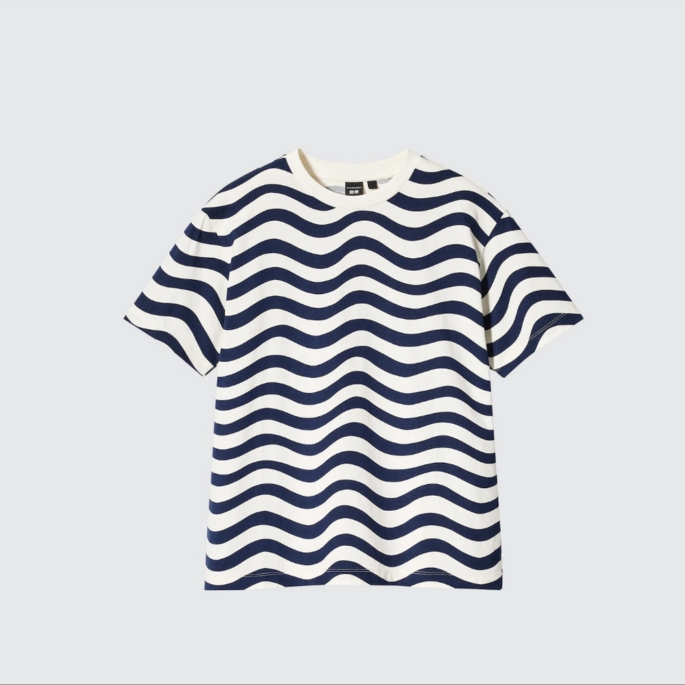 Uniqlo x Marimekko black and white wave striped t-shirt from Japan, size Large